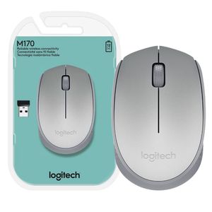 Mouse USB Sem Fio Logitech M170 - Prata