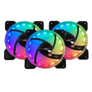 Kit de Cooler MaxRacer com 3 Fans 120mm RGB Para Gabinete c/ Controle - FAN-KIT3-RGB