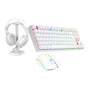 Kit Gamer Combo Redragon S125W Teclado, Mouse e Headset - Branco